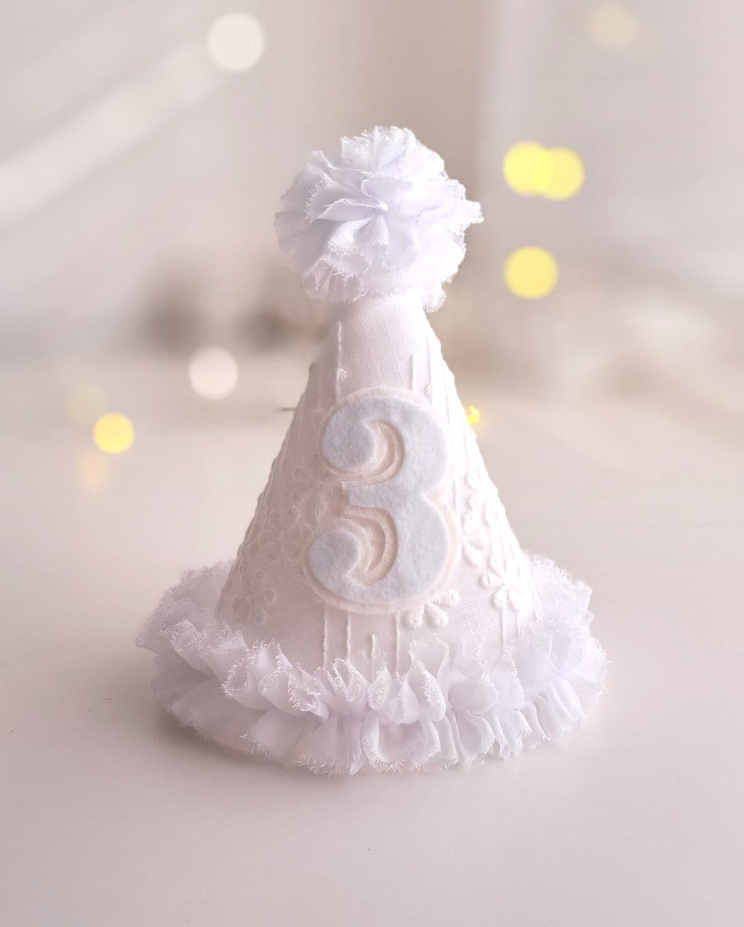Girls White Princess Party Hat