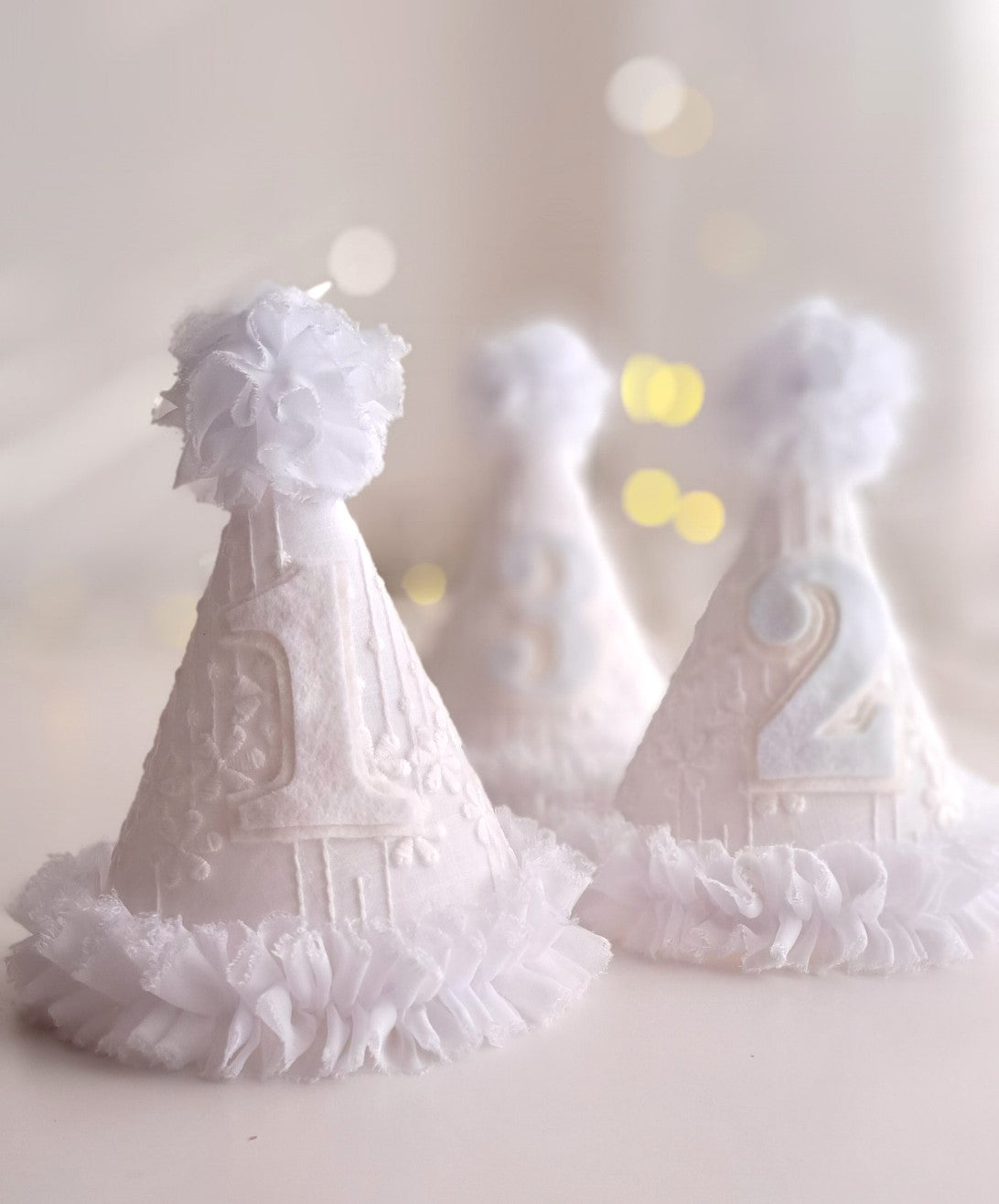 Girls White Princess Party Hat