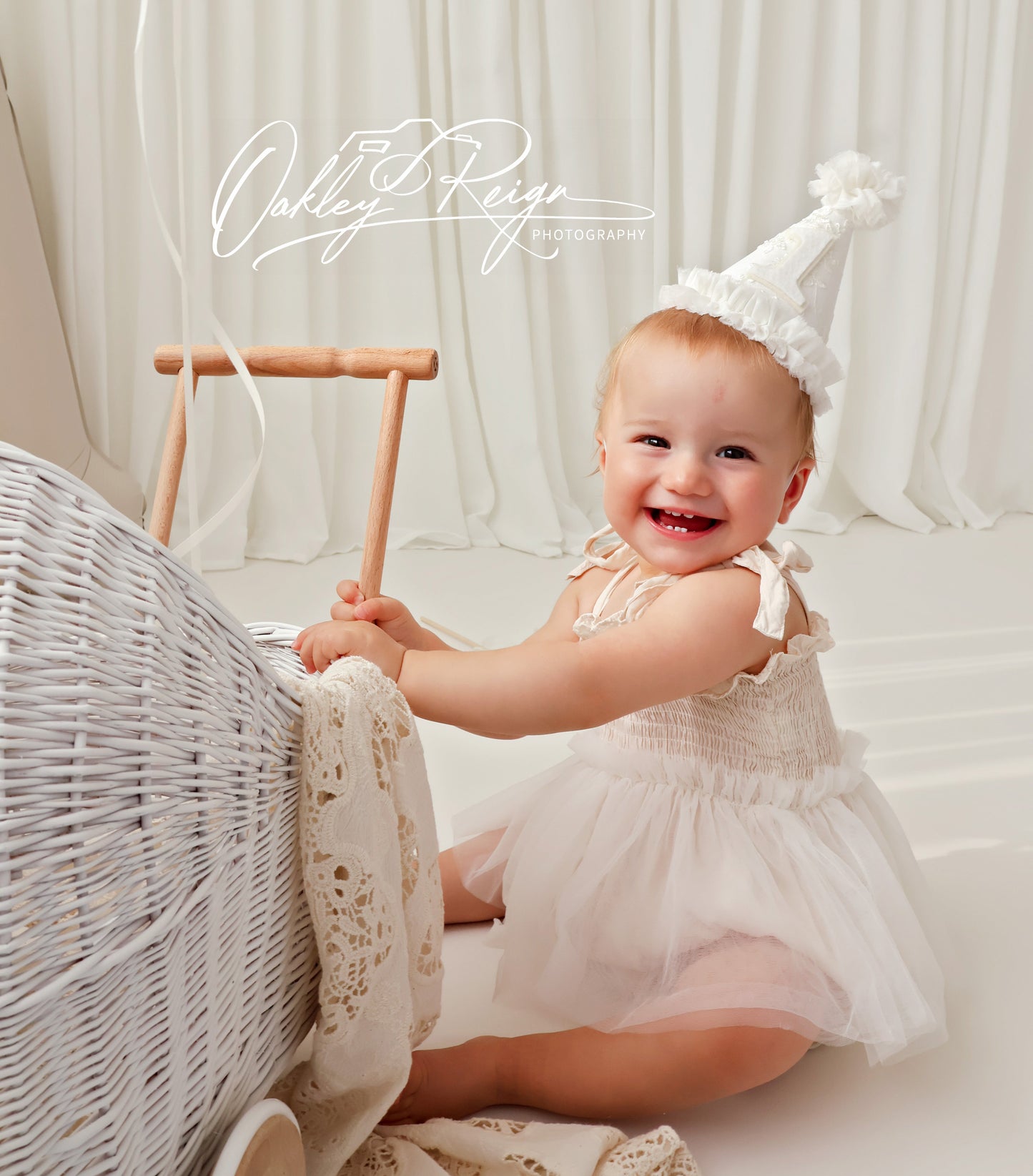 Girls White Princess Party Hat
