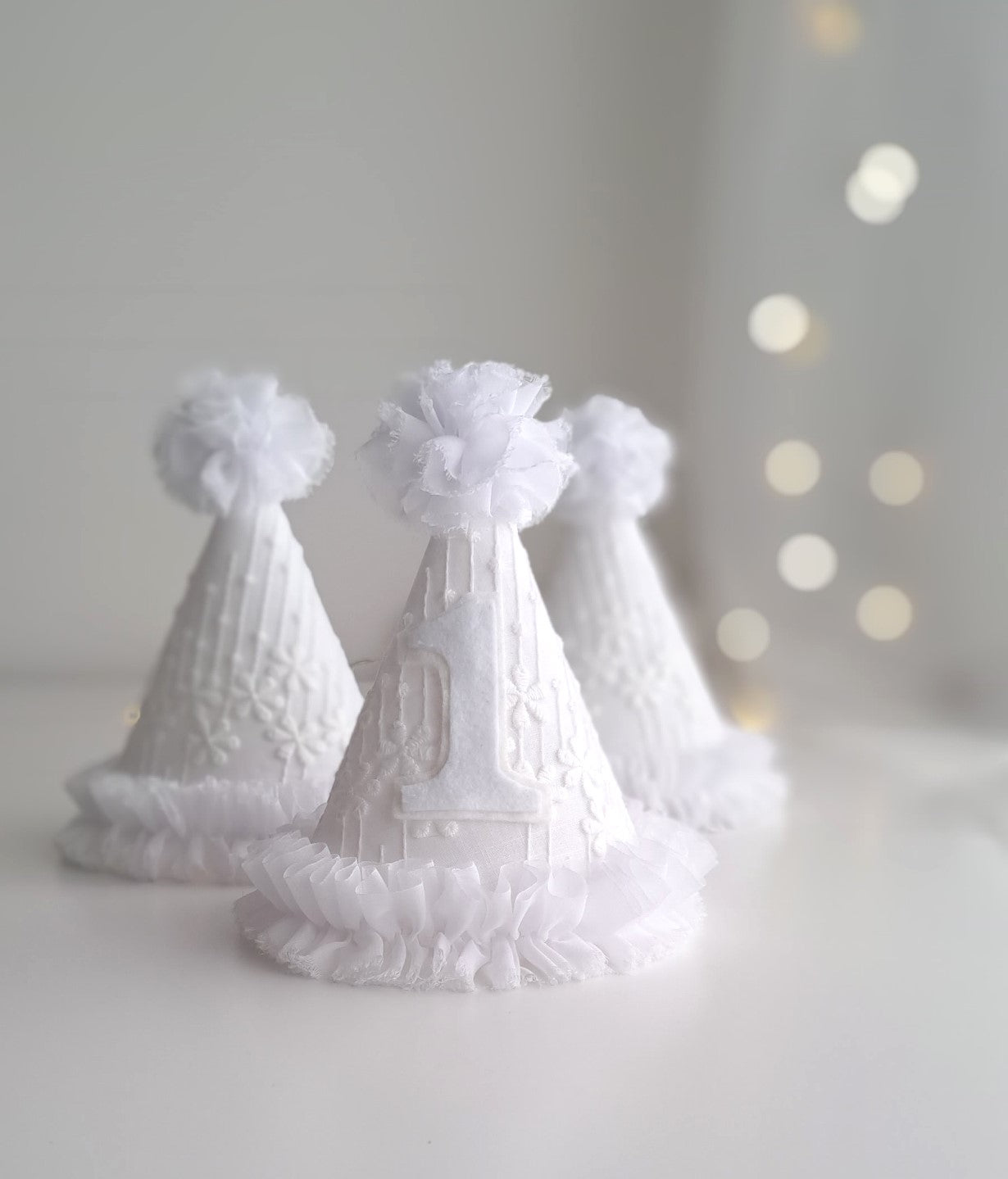 Girls White Princess Party Hat