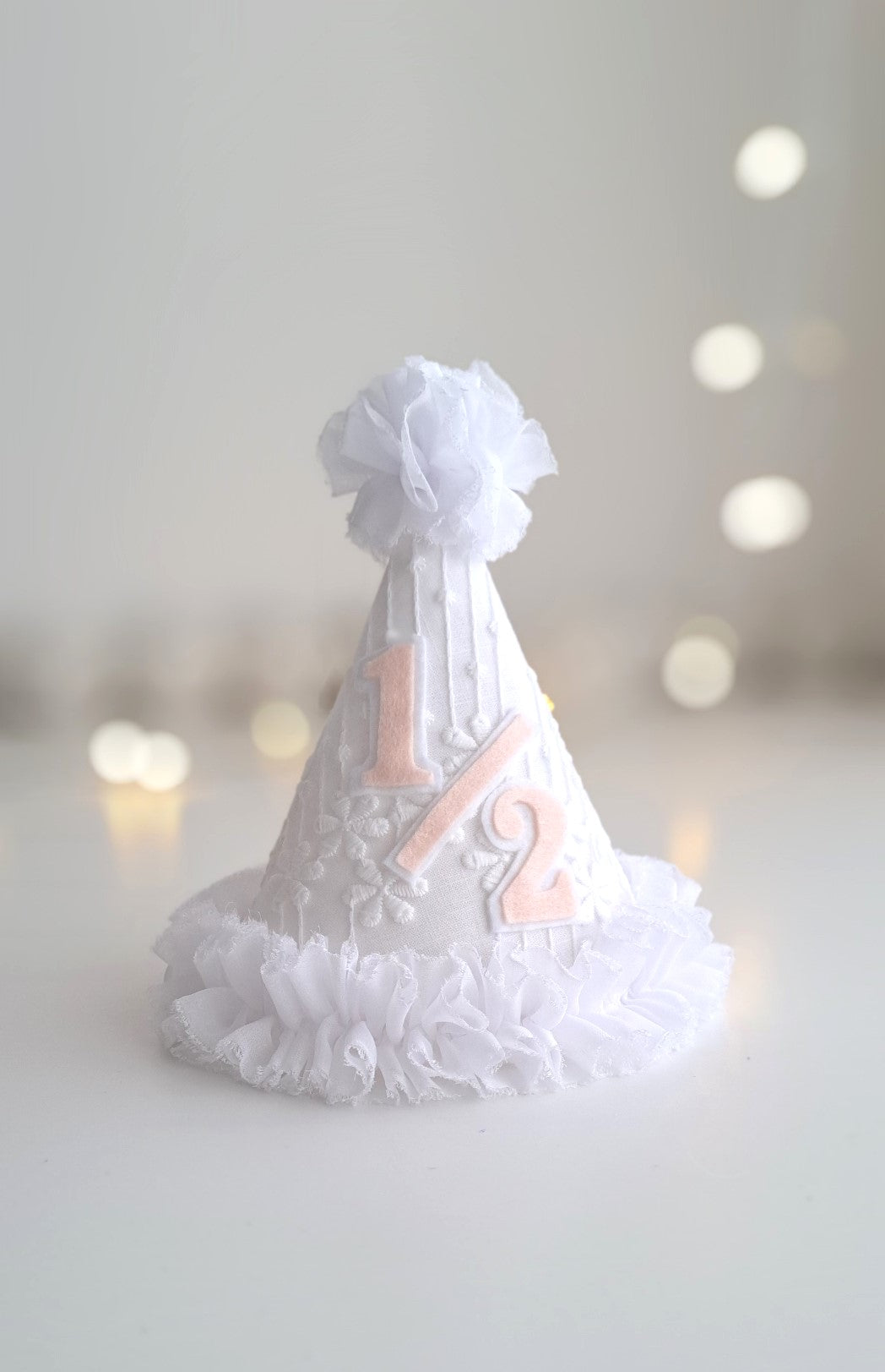 Girls White Princess Party Hat