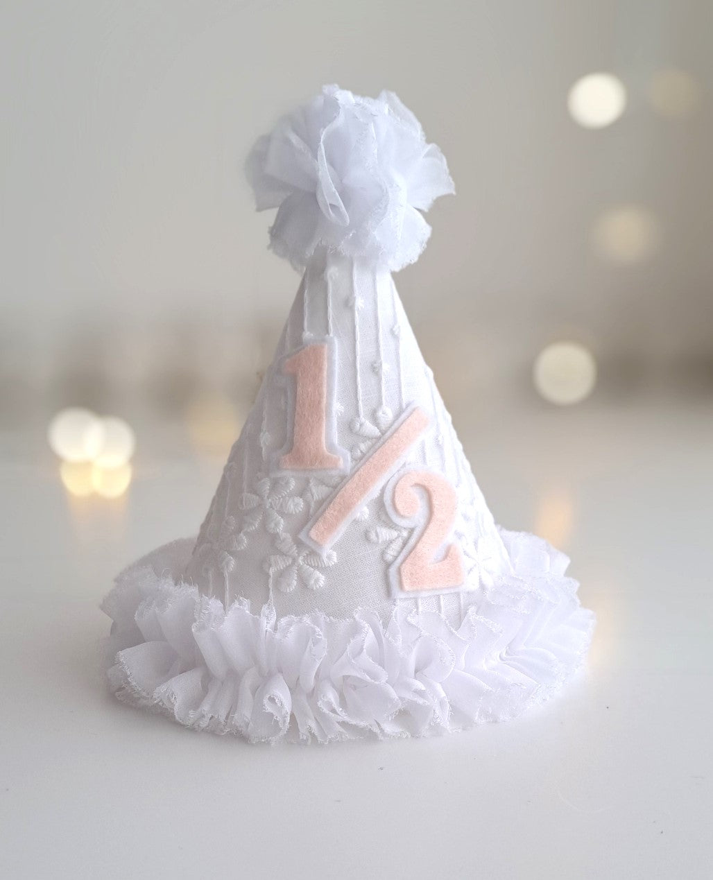 Girls White Princess Party Hat