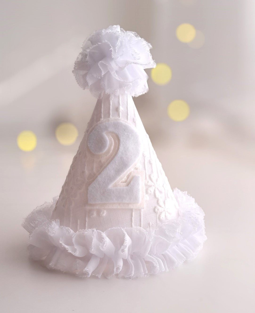 Girls White Princess Party Hat