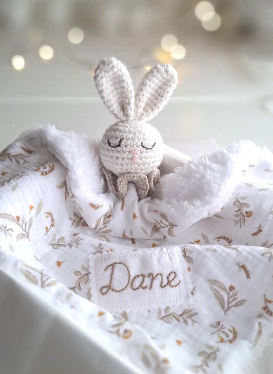 Personalized Bunny Snuggle Comforter - Beige