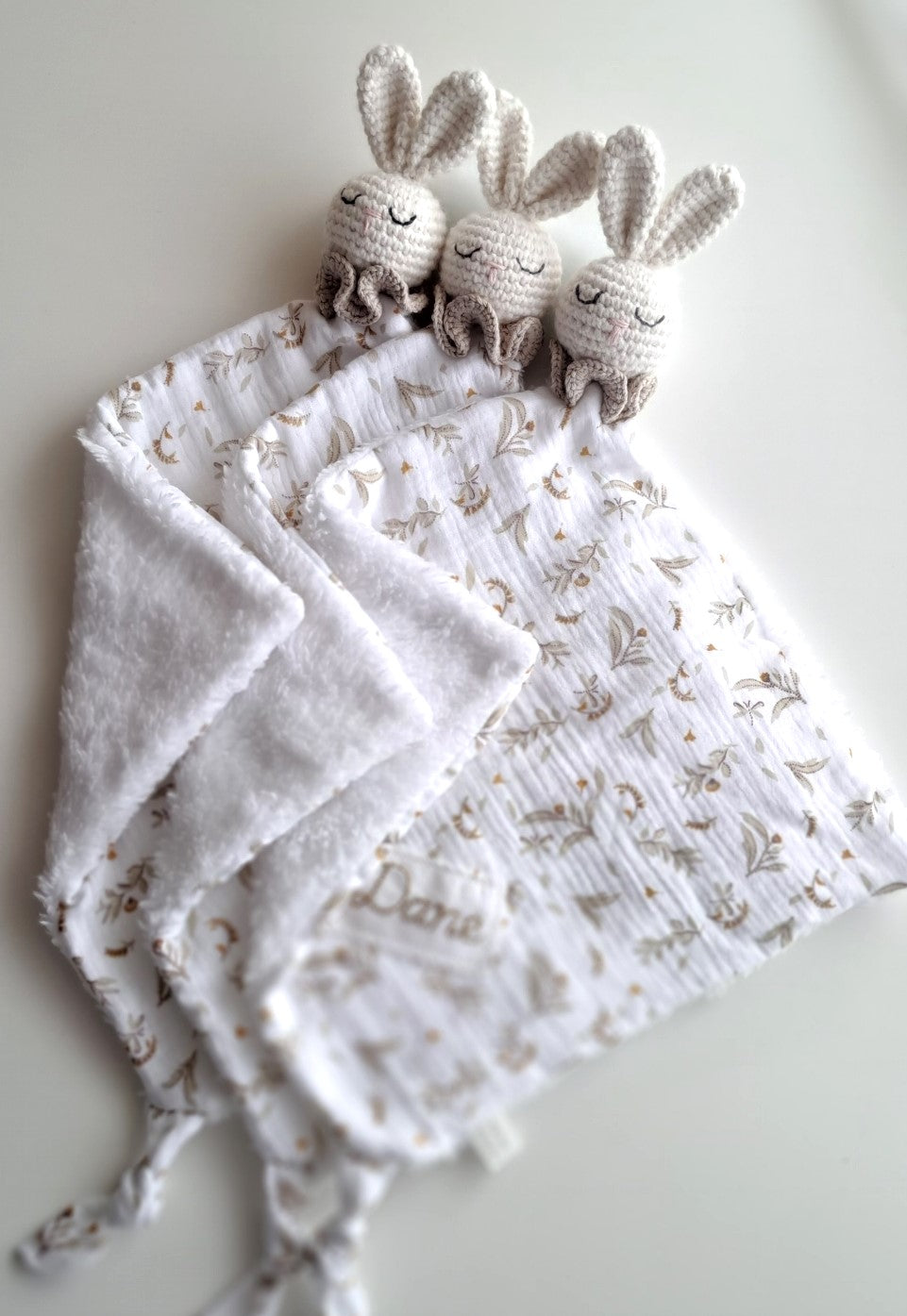 Personalized Bunny Snuggle Comforter - Beige
