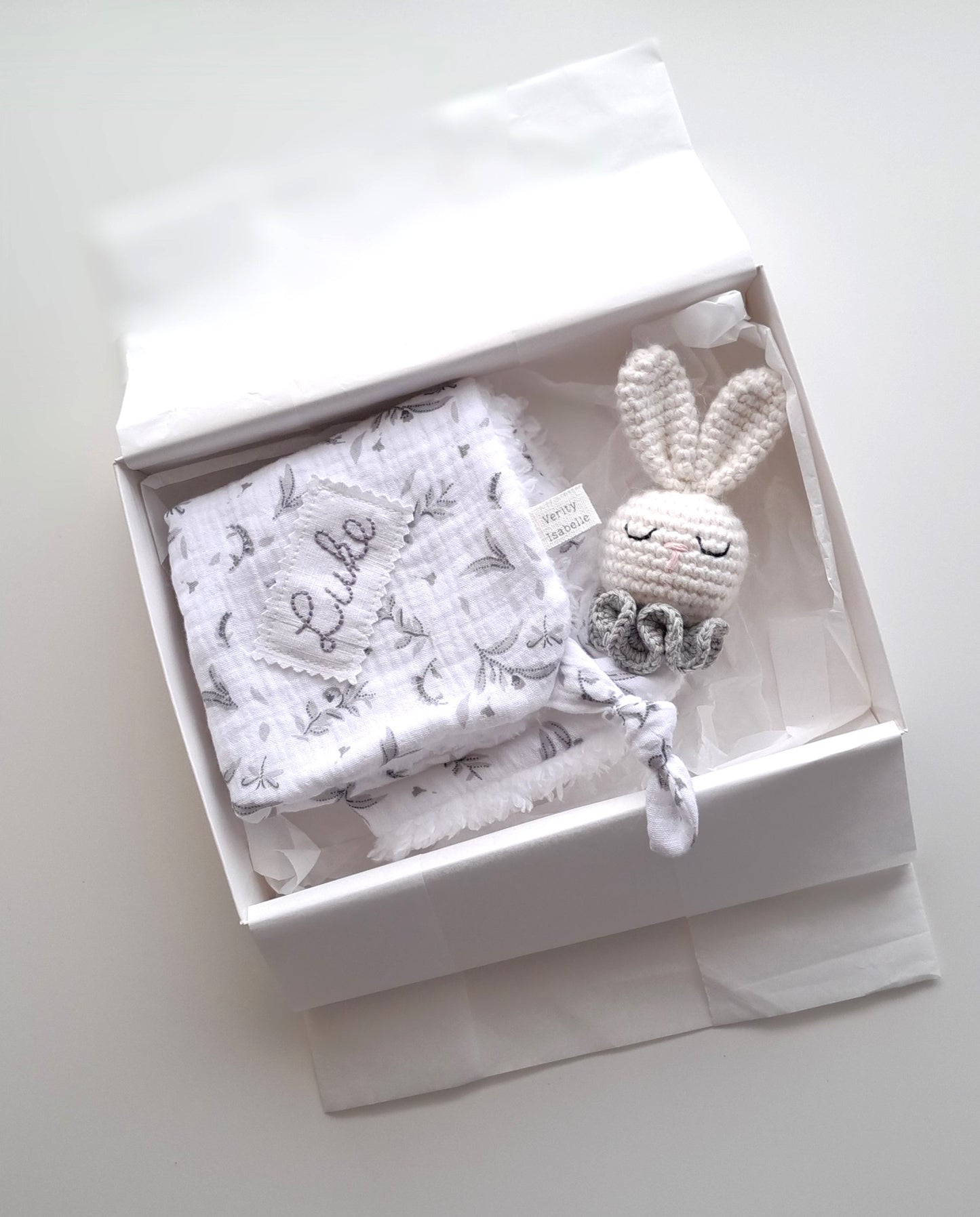 Personalized Bunny Snuggle Comforter - Grey