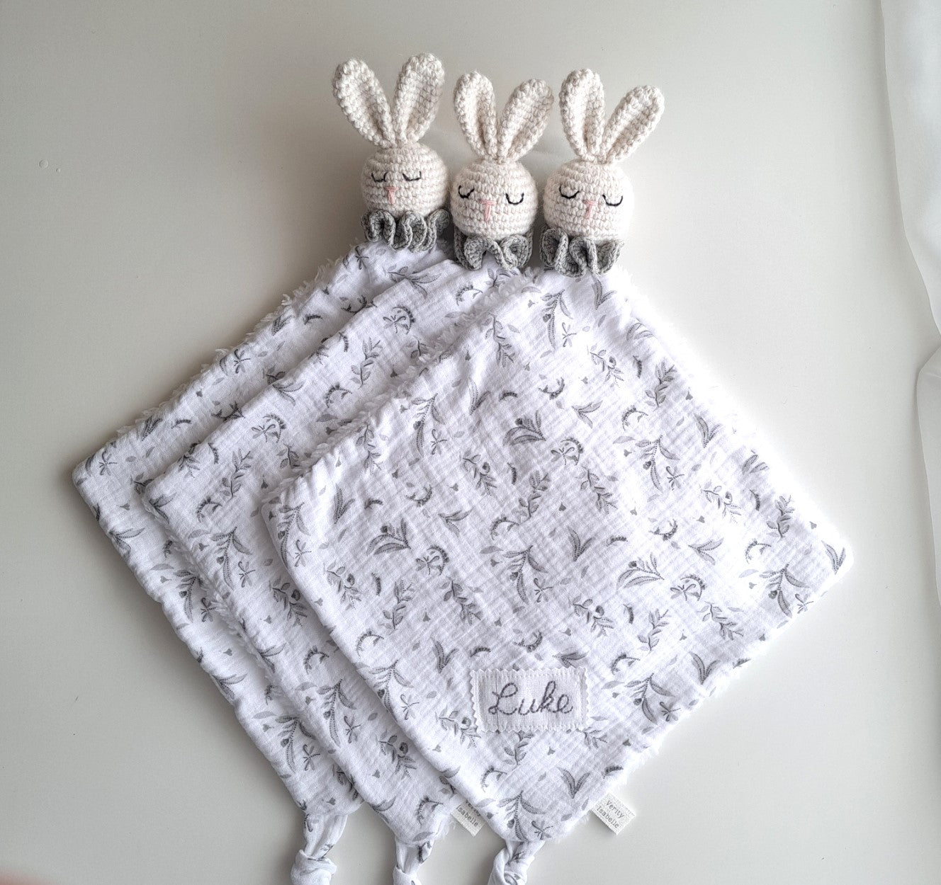 Personalized Bunny Snuggle Comforter - Grey
