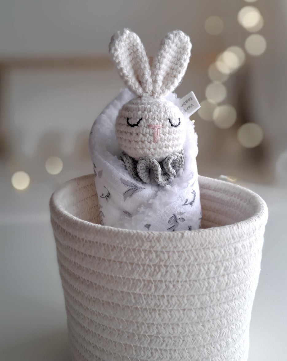 Personalized Bunny Snuggle Comforter - Grey