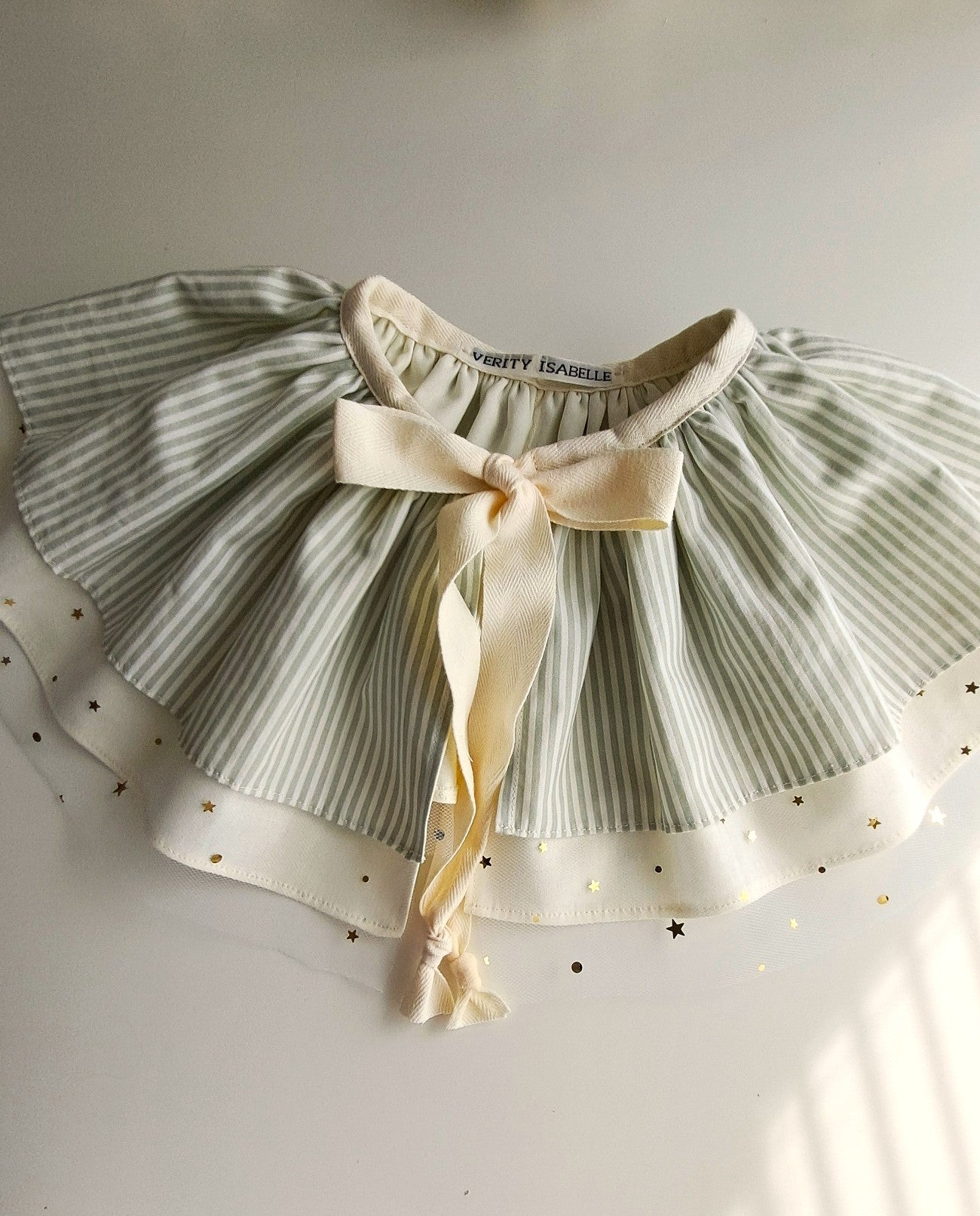 Green Stripe Birthday Hat and Cape Set – Handmade Keepsake for 1st, 2nd or 3rd Birthday