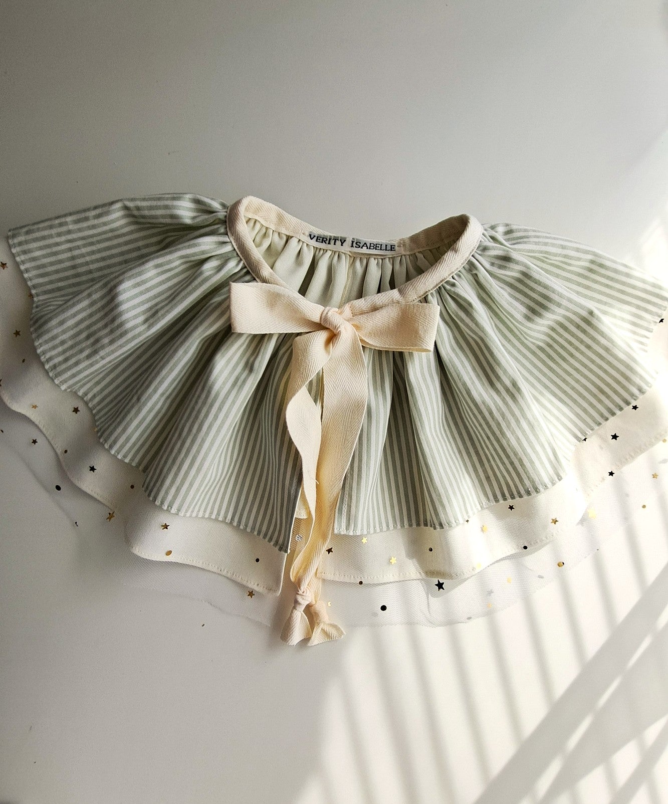 Green Stripe Birthday Hat and Cape Set – Handmade Keepsake for 1st, 2nd or 3rd Birthday