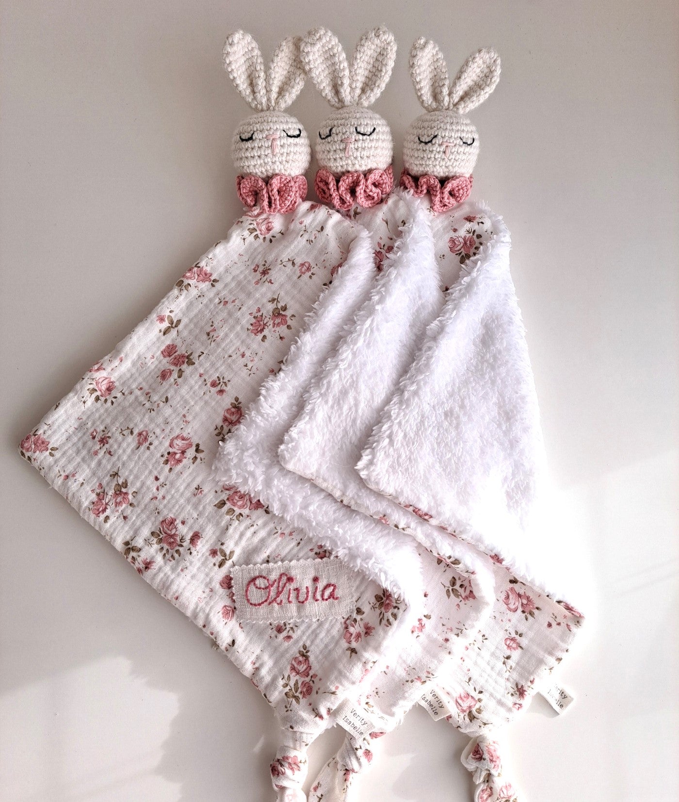 Personalized Bunny Snuggle Comforter - Pink