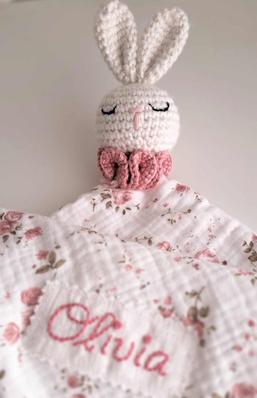 Personalized Bunny Snuggle Comforter - Pink