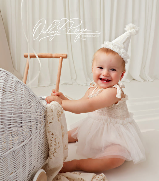Girls White Princess Party Hat