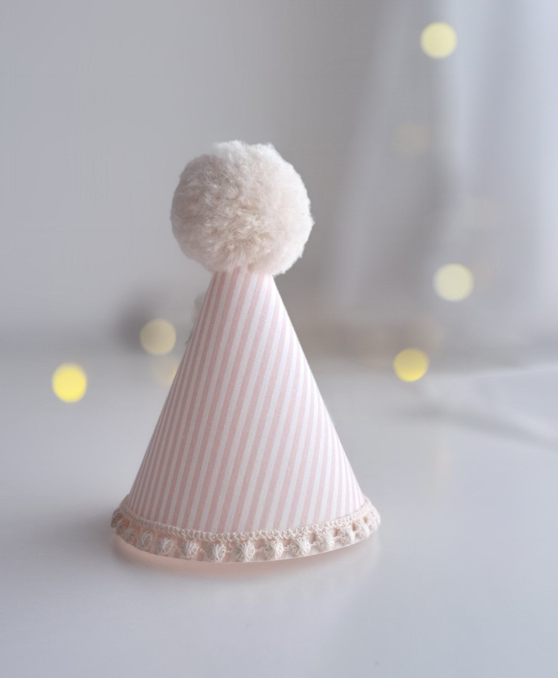 Strawberries and Cream Pink Striped Party Hat