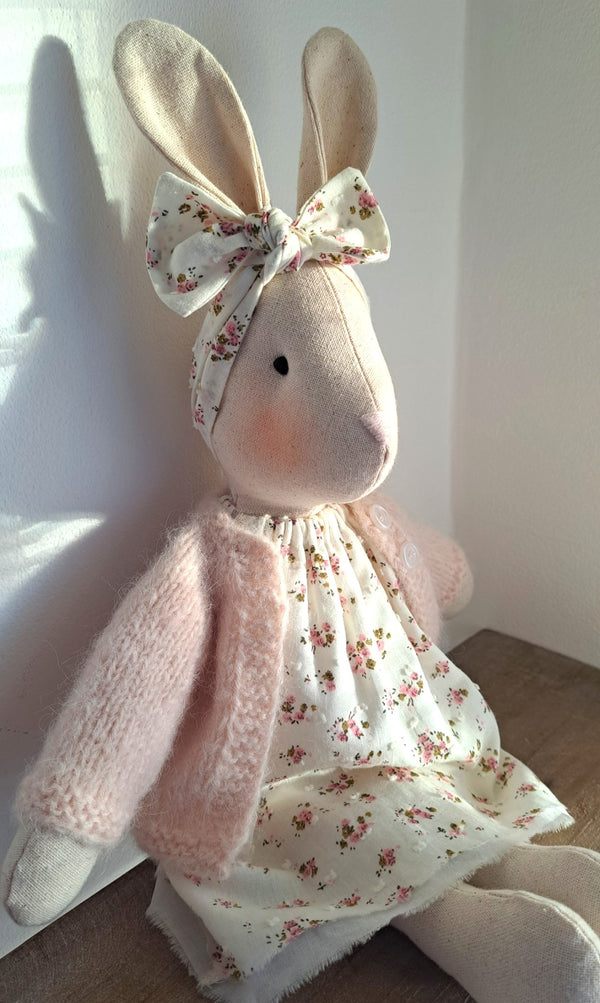 Veronica Bunny - Handmade Linen Stuffed Rabbit | Natural Heirloom Toy ...