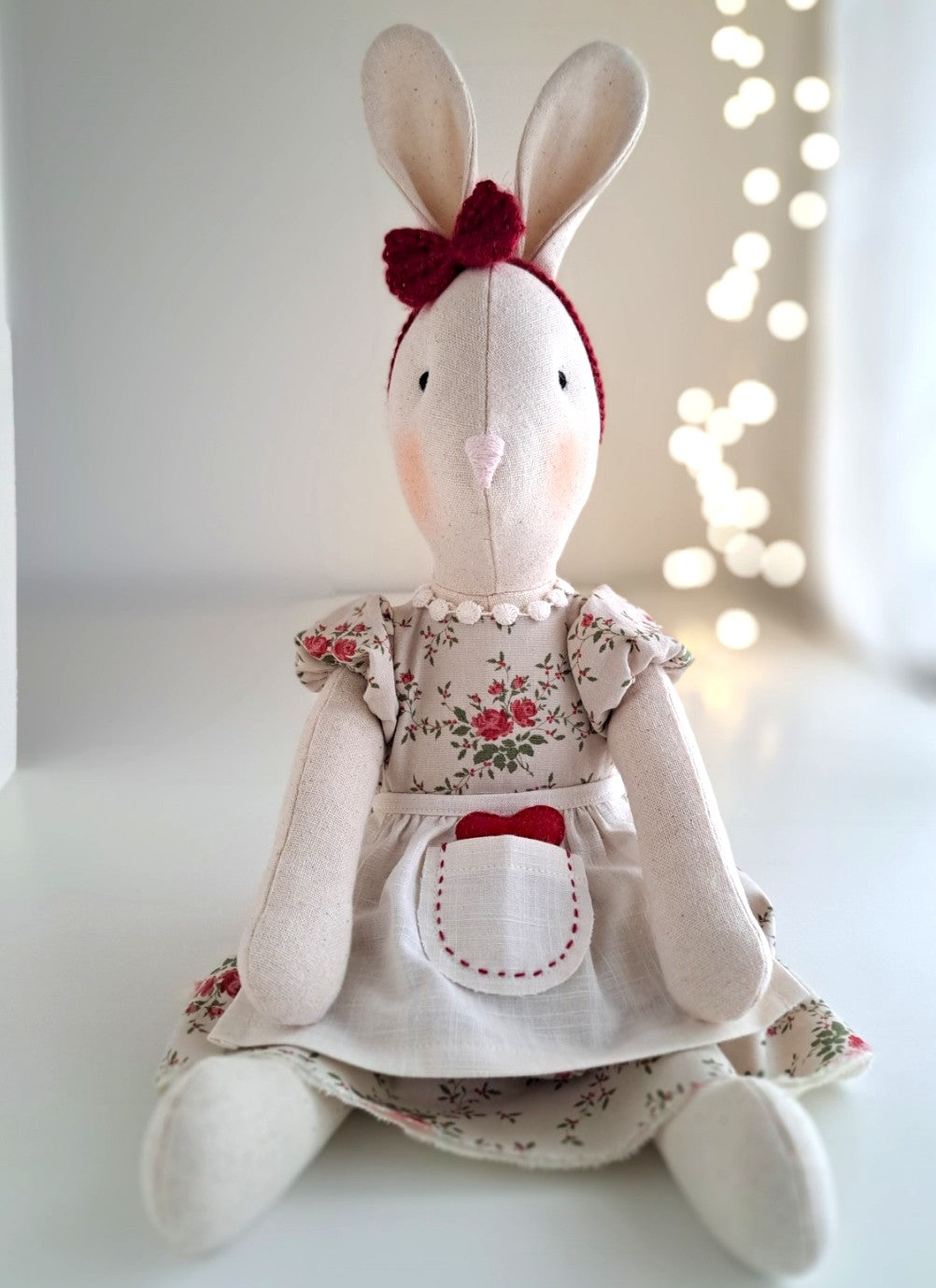 Valentine's Veronica Bunny – Handmade Heirloom Bunny Doll